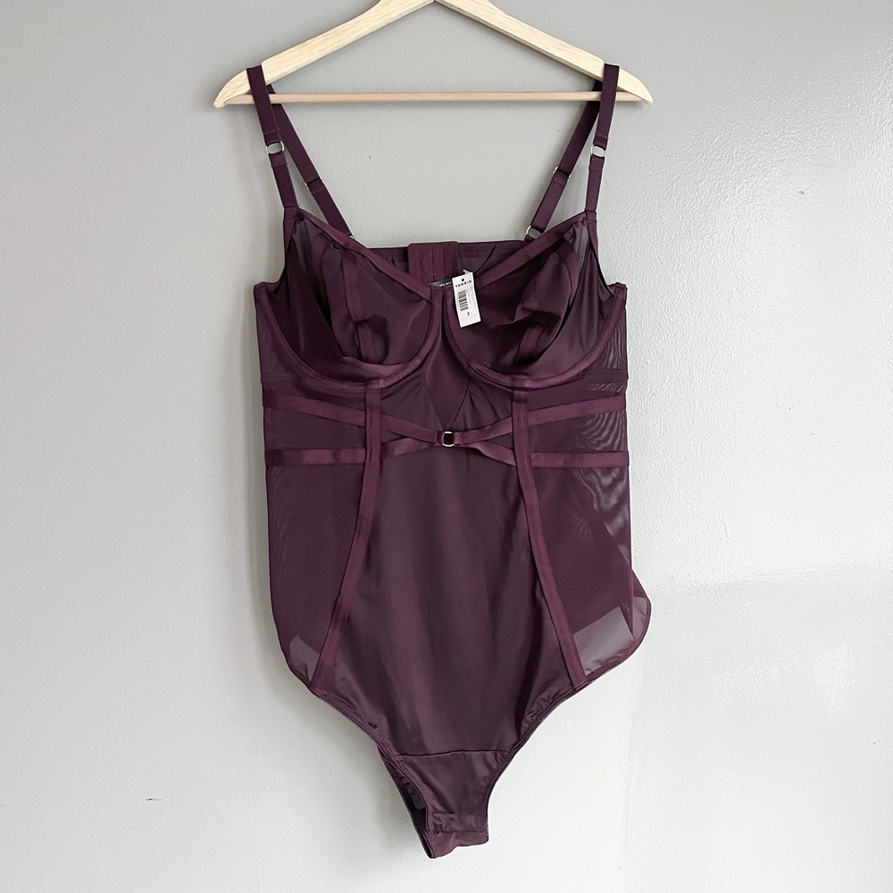 Torrid Satin And Lace Bodysuit Mesh Underwire Cups Size 2X NWT